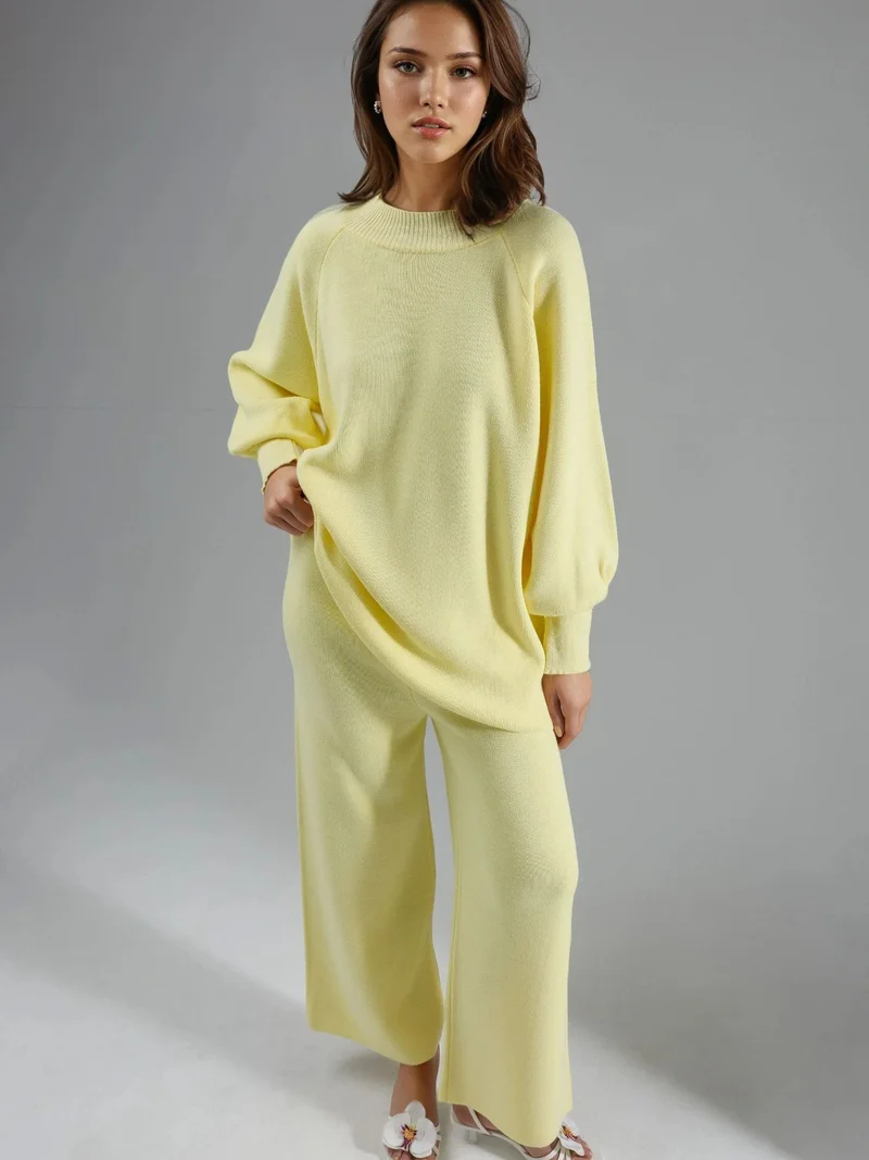 MY FASHION Loose Fit Sweater & Pants Knit Co-ord Set